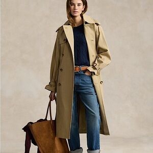 Lauren Ralph Lauren Twill Double-Breasted Belted Trench Coat